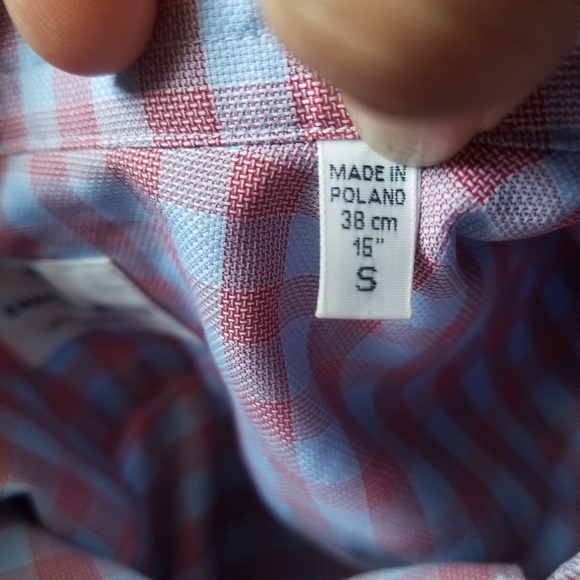 Emanuel Berg Modern Fit Checkered 15" Cotton SM Long Sleeve Shirt Button Up - Picture 4 of 14